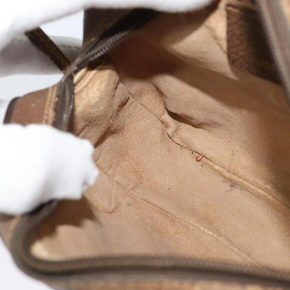 GUCCI GG Supreme Web Sherry Line Bag PVC Beige Gold 156 02 066 Auth ki5606 - Picture 10 of 16